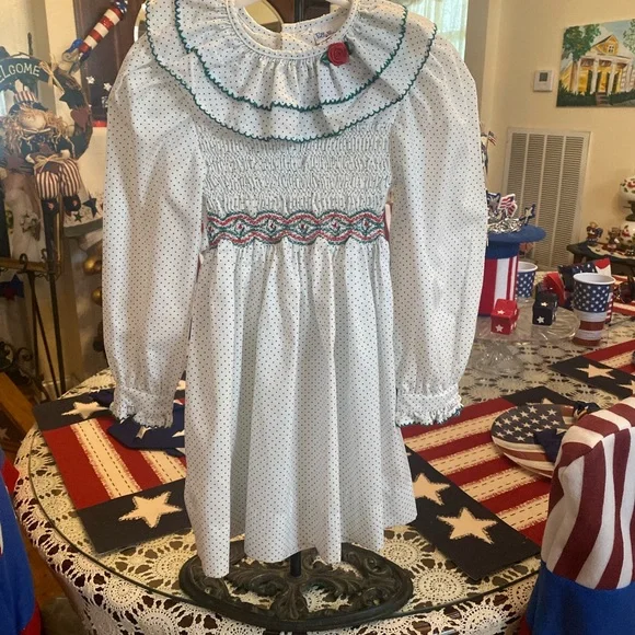 Vintage Polly Flinders Girls Smocked Dress size 4 - Picture 15 of 15